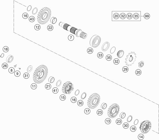 Náhled schématu TRANSMISSION II - COUNTERSHAFT