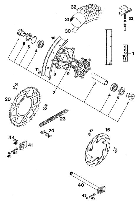 Náhled schématu REAR WHEEL