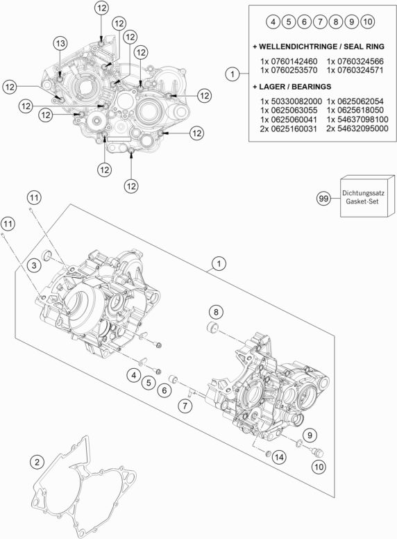 Náhled schématu ENGINE CASE