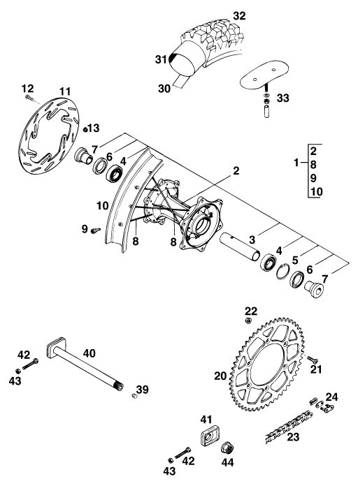 Náhled schématu REAR WHEEL