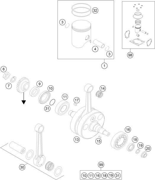 Náhled schématu CRANKSHAFT, PISTON