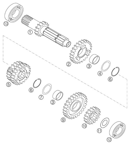 Náhled schématu TRANSMISSION I - MAIN SHAFT