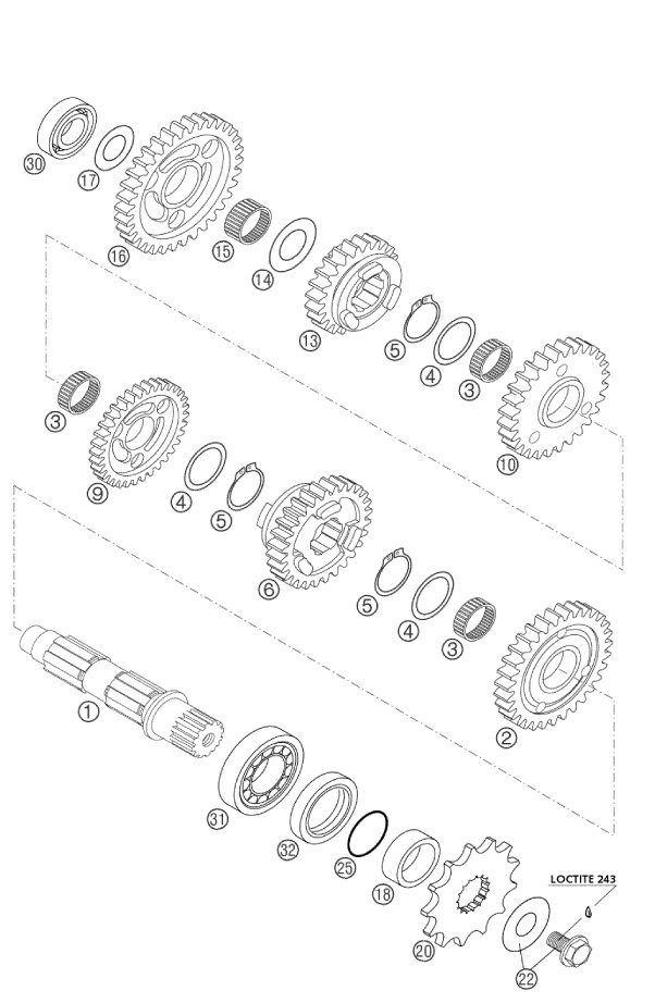 Náhled schématu TRANSMISSION II - COUNTERSHAFT
