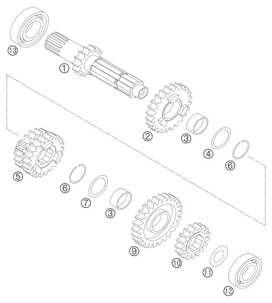 Náhled schématu TRANSMISSION I - MAIN SHAFT