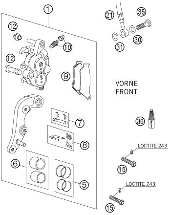 Náhled schématu FRONT BRAKE CALIPER