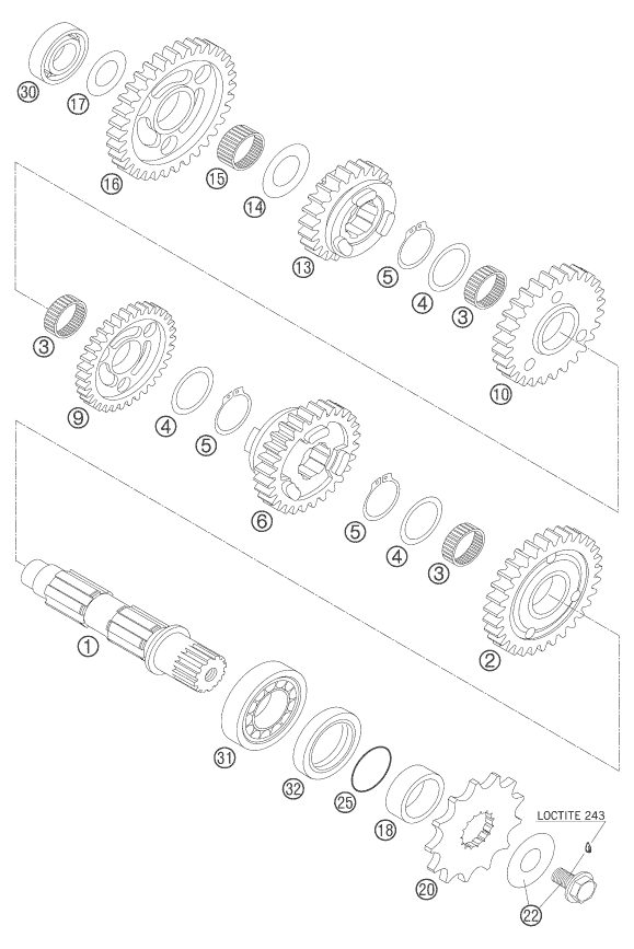 Náhled schématu TRANSMISSION II - COUNTERSHAFT