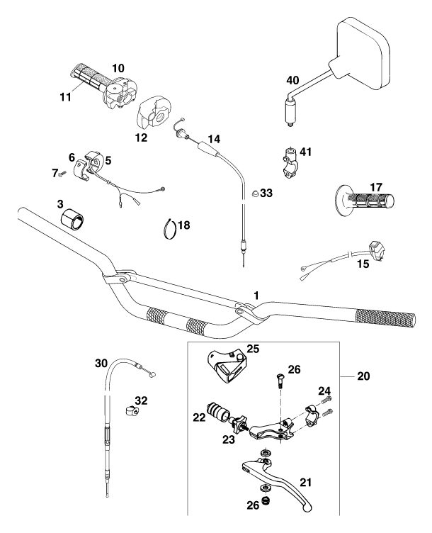 Náhled schématu HANDLEBAR, CONTROLS
