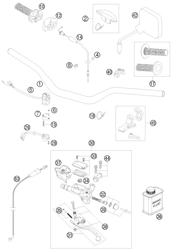 Náhled schématu HANDLEBAR, CONTROLS