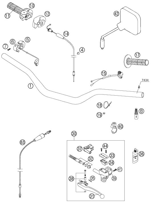 Náhled schématu HANDLEBAR, CONTROLS