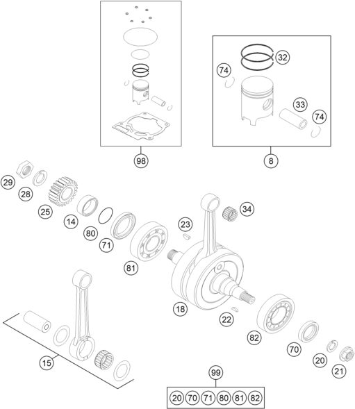 Náhled schématu CRANKSHAFT, PISTON
