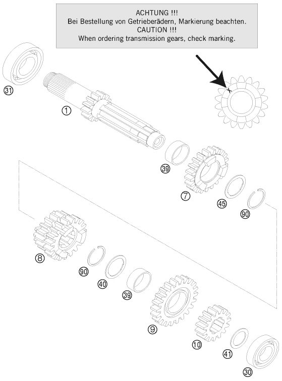 Náhled schématu TRANSMISSION I - MAIN SHAFT