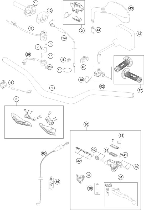 Náhled schématu HANDLEBAR, CONTROLS
