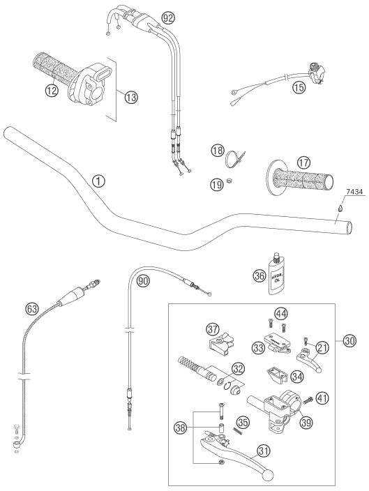 Náhled schématu HANDLEBAR, CONTROLS
