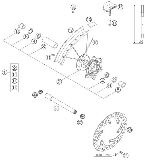 Náhled schématu FRONT WHEEL