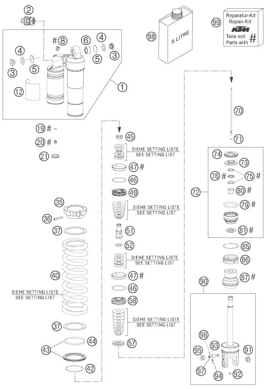 Náhled schématu SHOCK ABSORBER DISASSEMBLED
