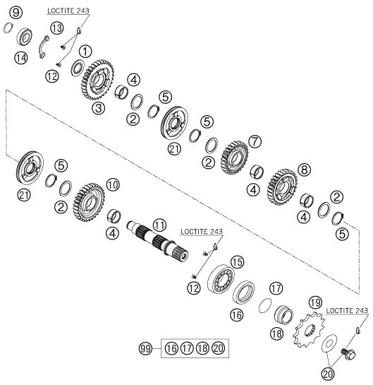 Náhled schématu TRANSMISSION II - COUNTERSHAFT