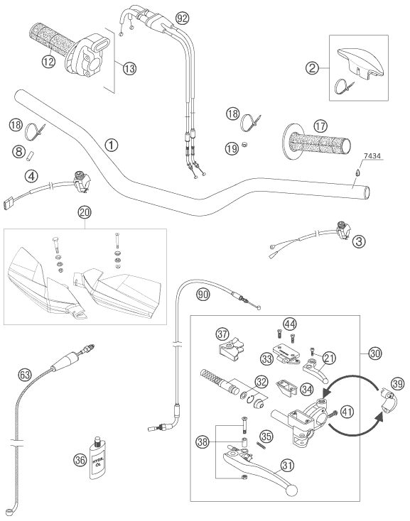 Náhled schématu HANDLEBAR, CONTROLS