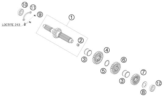 Náhled schématu TRANSMISSION I - MAIN SHAFT