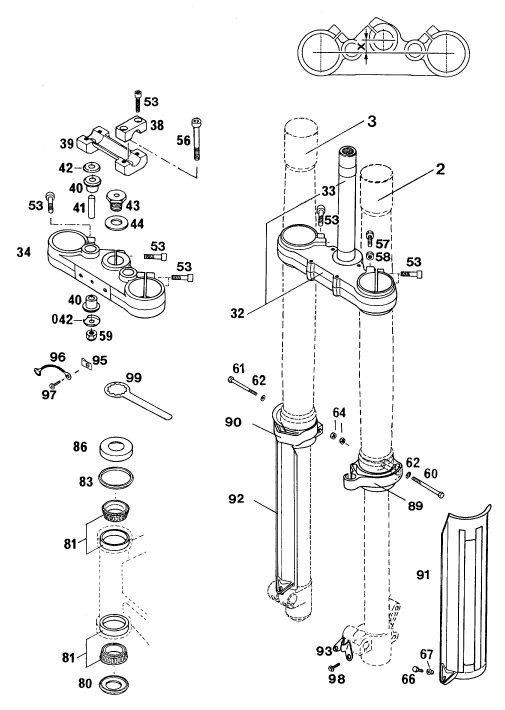 Náhled schématu FRONT FORK, TRIPLE CLAMP