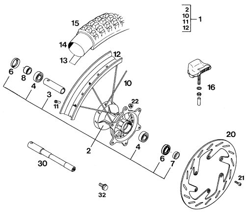 Náhled schématu FRONT WHEEL