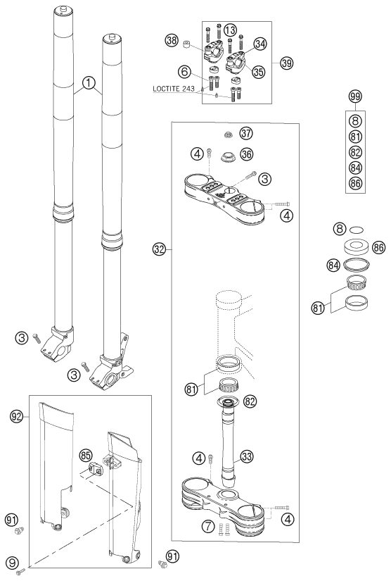 Náhled schématu FRONT FORK, TRIPLE CLAMP