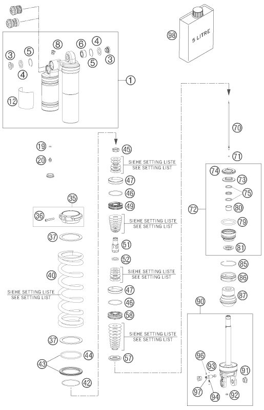 Náhled schématu SHOCK ABSORBER DISASSEMBLED