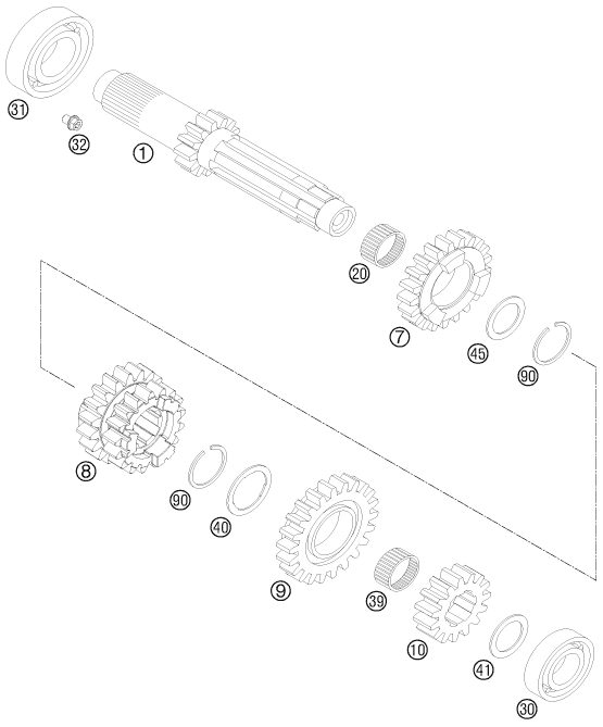 Náhled schématu TRANSMISSION I - MAIN SHAFT