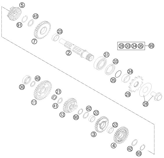 Náhled schématu TRANSMISSION II - COUNTERSHAFT