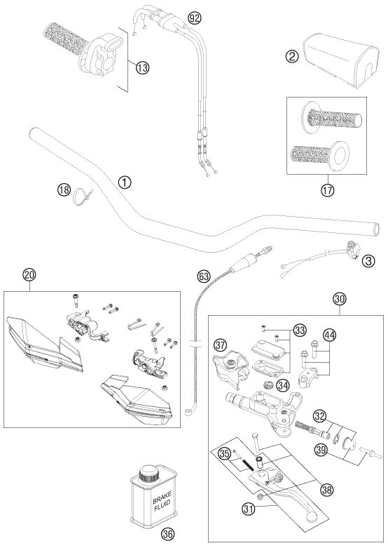 Náhled schématu HANDLEBAR, CONTROLS