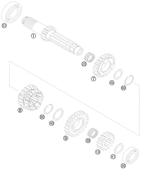 Náhled schématu TRANSMISSION I - MAIN SHAFT