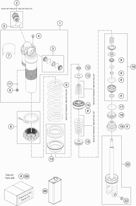 Náhled schématu SHOCK ABSORBER DISASSEMBLED