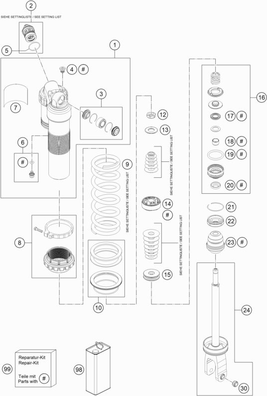 Náhled schématu SHOCK ABSORBER DISASSEMBLED