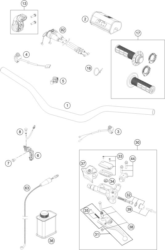 Náhled schématu HANDLEBAR, CONTROLS