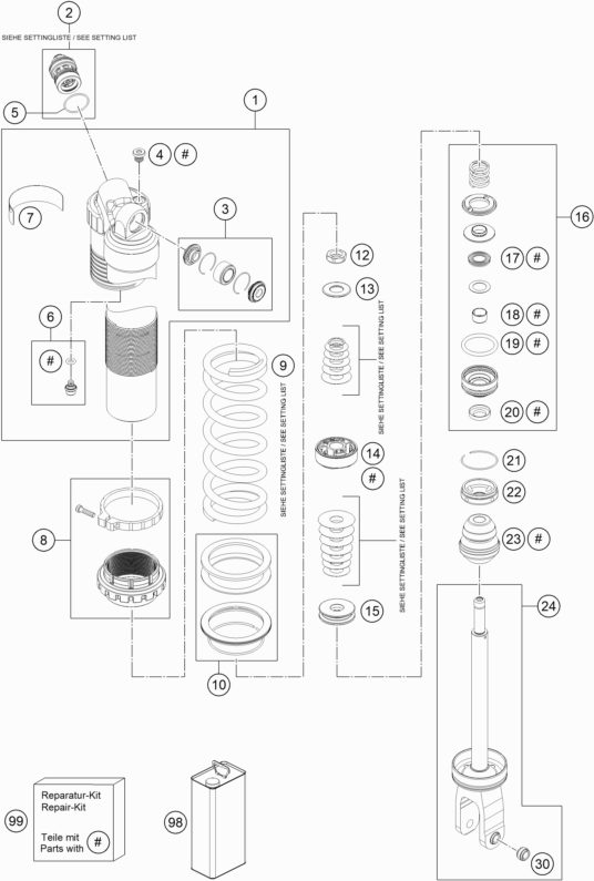 Náhled schématu SHOCK ABSORBER DISASSEMBLED