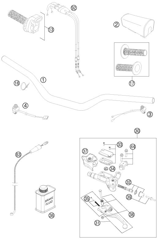 Náhled schématu HANDLEBAR, CONTROLS