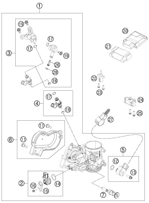 Náhled schématu THROTTLE BODY