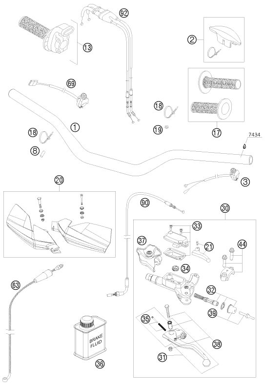 Náhled schématu HANDLEBAR, CONTROLS