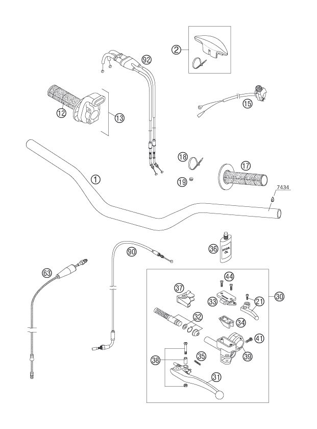Náhled schématu HANDLEBAR, CONTROLS