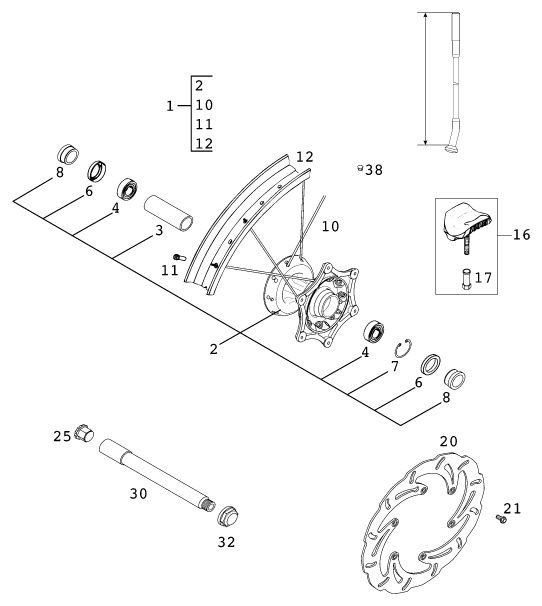 Náhled schématu FRONT WHEEL