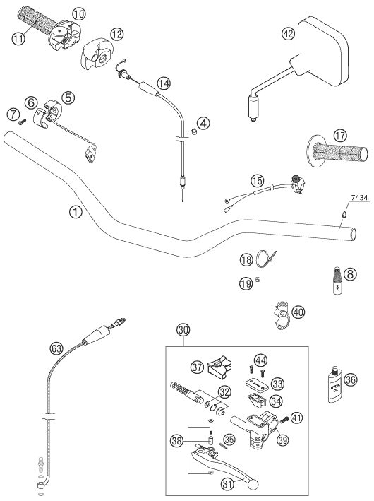 Náhled schématu HANDLEBAR, CONTROLS