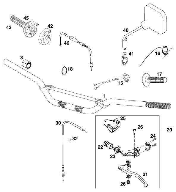 Náhled schématu HANDLEBAR, CONTROLS