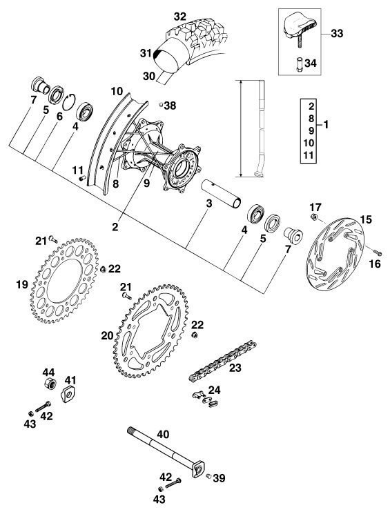 Náhled schématu REAR WHEEL