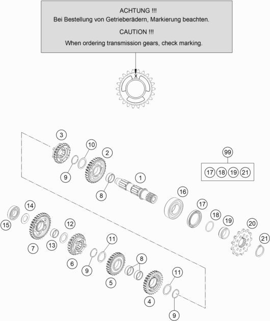 Náhled schématu TRANSMISSION II - COUNTERSHAFT