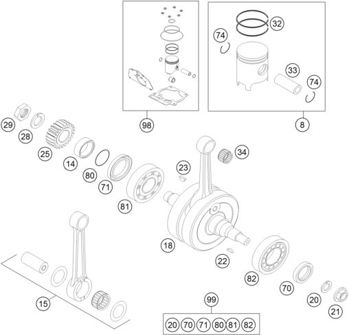 Náhled schématu CRANKSHAFT, PISTON