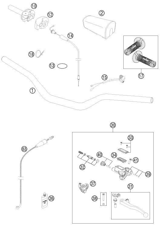 Náhled schématu HANDLEBAR, CONTROLS
