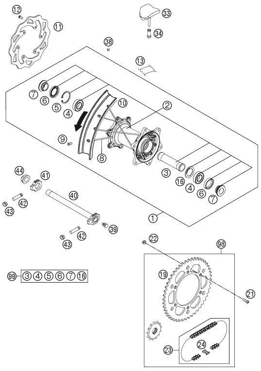 Náhled schématu REAR WHEEL
