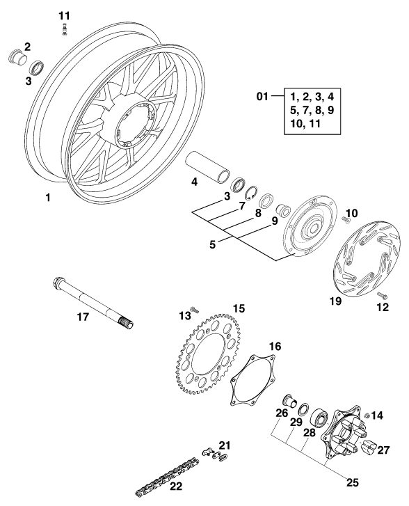 Náhled schématu REAR WHEEL