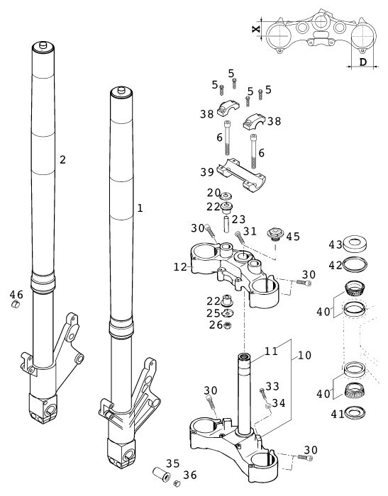 Náhled schématu FRONT FORK, TRIPLE CLAMP