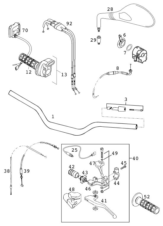 Náhled schématu HANDLEBAR, CONTROLS
