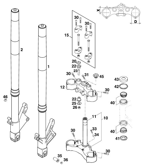 Náhled schématu FRONT FORK, TRIPLE CLAMP